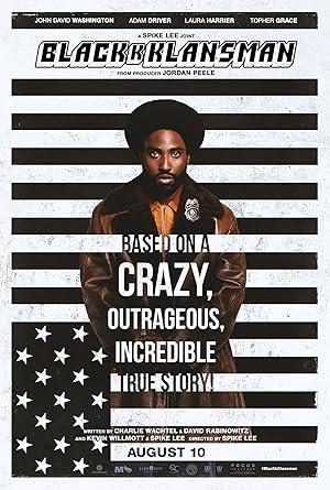 movie poster for BLACKKKLANSMAN 